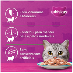 Ração Úmida Whiskas Sachê Sabor Peixe Ao Molho Para Gatos Castrados 85gr