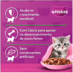 Ração Úmida Whiskas Sachê Sabor Carne Ao Molho Para Gatos Filhotes 85gr