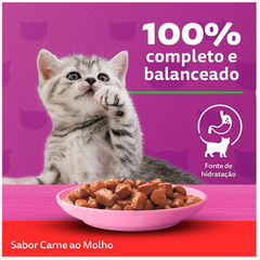 Ração Úmida Whiskas Sachê Sabor Carne Ao Molho Para Gatos Filhotes 85gr