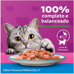 Ração Úmida Whiskas Sachê Sabor Peixe Jelly Para Gatos Adultos 85gr