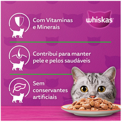 Ração Úmida Whiskas Sachê Sabor Salmão Ao Molho Para Gatos Adultos 85gr
