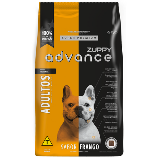 Ração Zuppy Advance Para Cães Adultos Raças Pequenas Sabor Frango 15kg