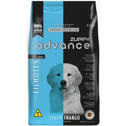 Ração Zuppy Advance Para Cães Filhotes Sabor Frango 15kg